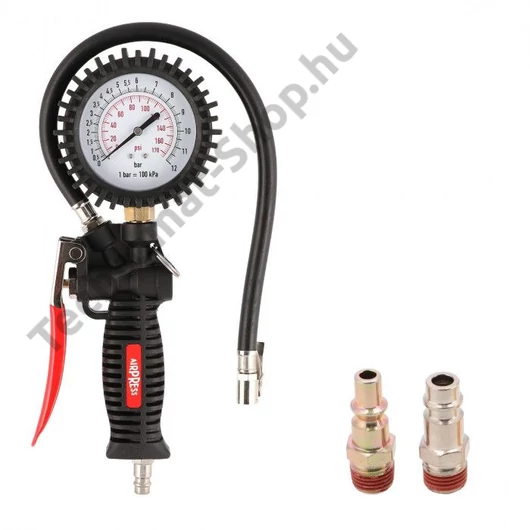 Kerékfújó pisztoly manométerrel profi 12 bar